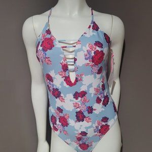 Vanilla Beach One Piece Swimsuit Light Blue Floral